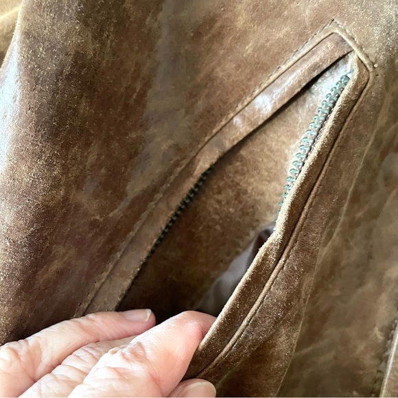 Vintage Newport Leather Moto Jacket Coat 10 Tan Camel - Picture 9 of 10
